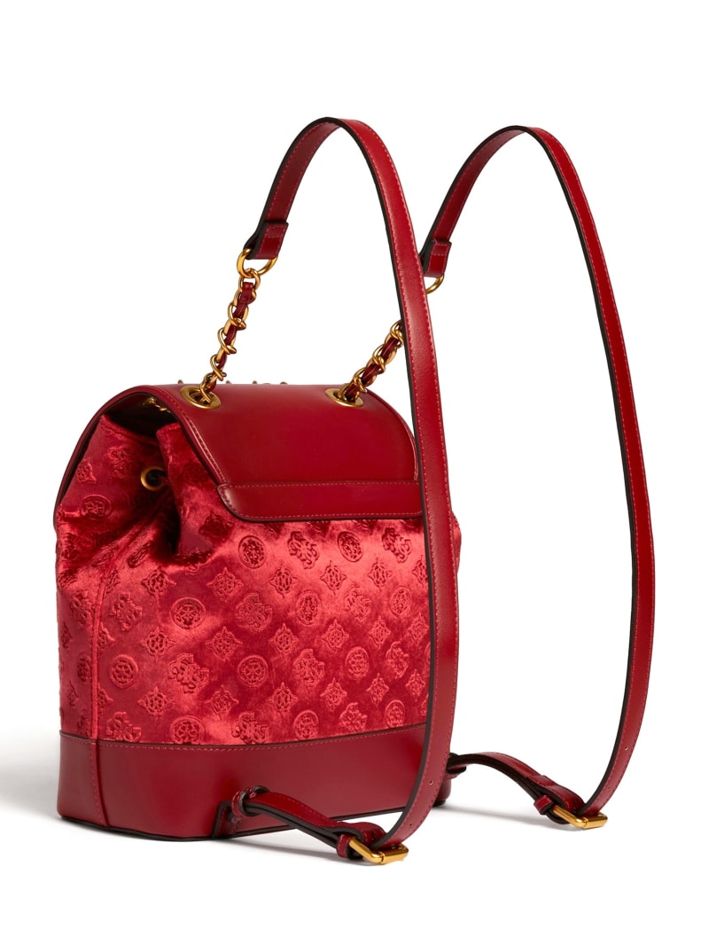 Guess Kimi Velvet Women's Backpacks Red | 8142-SIYMZ