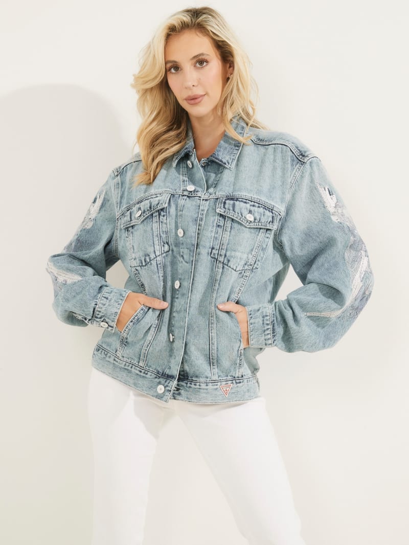 Guess Klaudia Denim Women's Jackets Blue | 0817-LUMAE