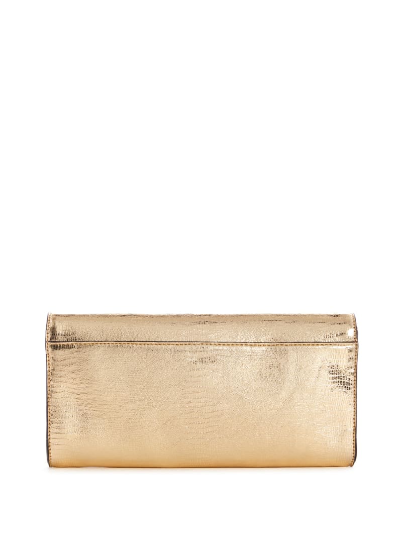 Guess Kyla Metallic Clutch Women's Crossbody Bags Gold | 9583-THKUY