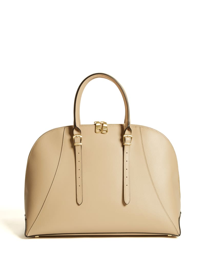 Guess Lady Luxe Dome Women's Satchel Bags Beige | 9076-BNSZQ