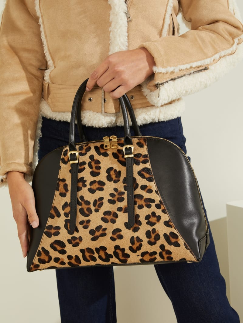 Guess Lady Luxe Leather Dome Women's Tote Bags Leopard | 4170-RMIHF