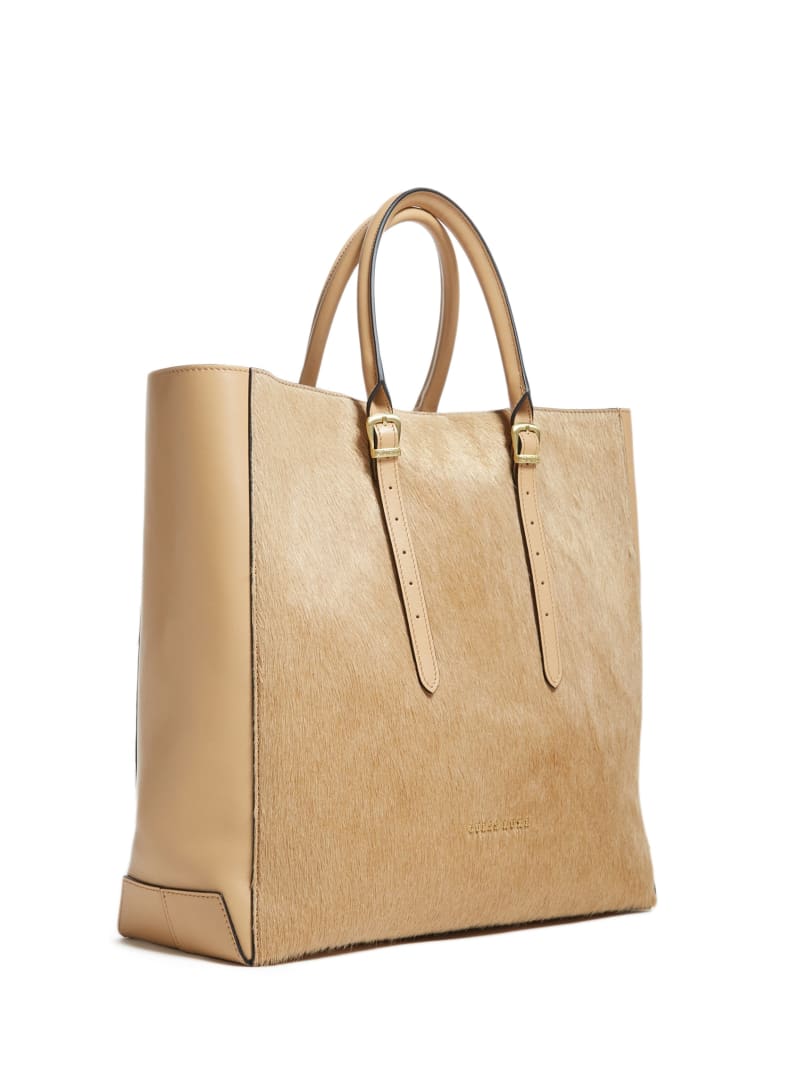 Guess Lady Luxe Leather Women's Tote Bags Beige | 6281-LQKSF