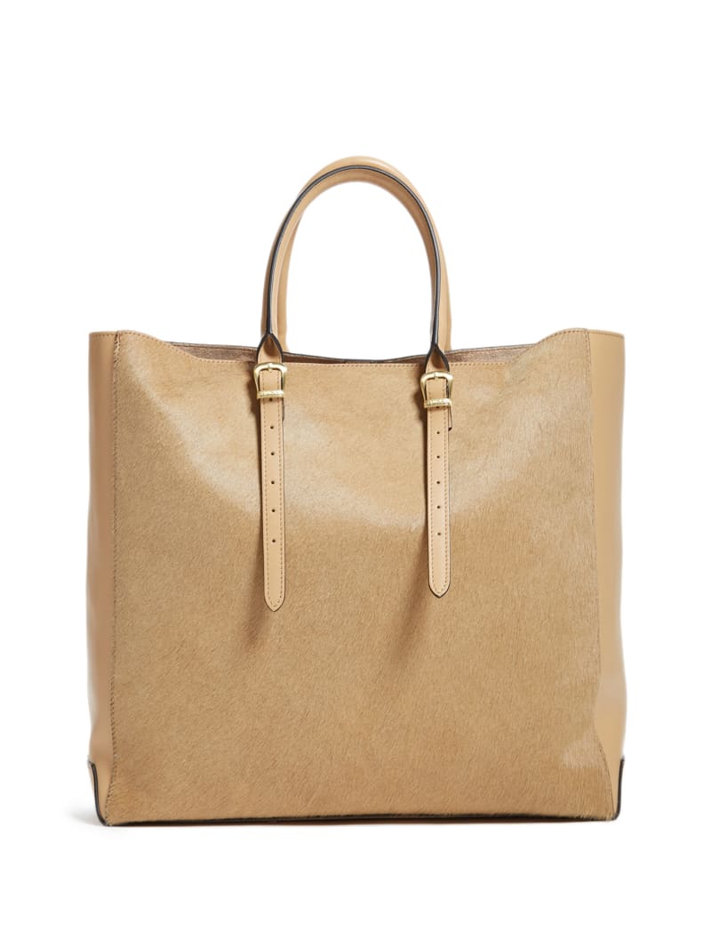 Guess Lady Luxe Leather Women's Tote Bags Beige | 6281-LQKSF