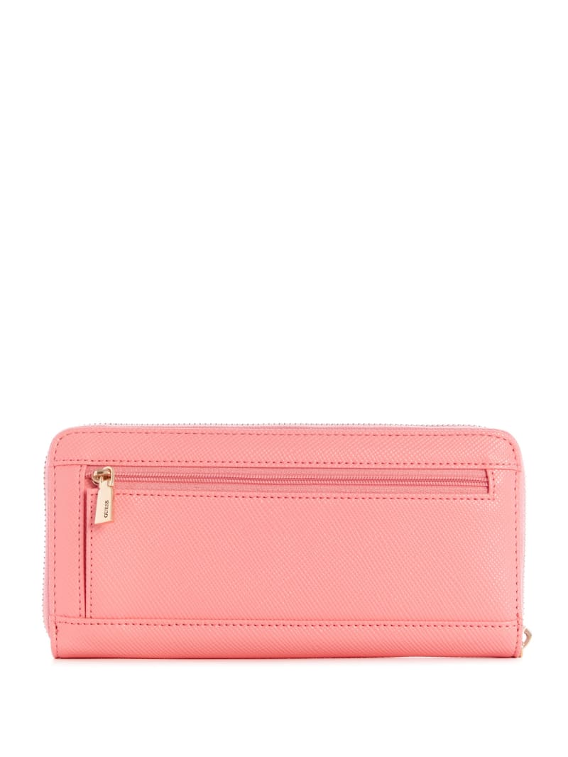 Guess Laurel Large Zip-Around Women's Wallets Pink | 0156-QPZYL