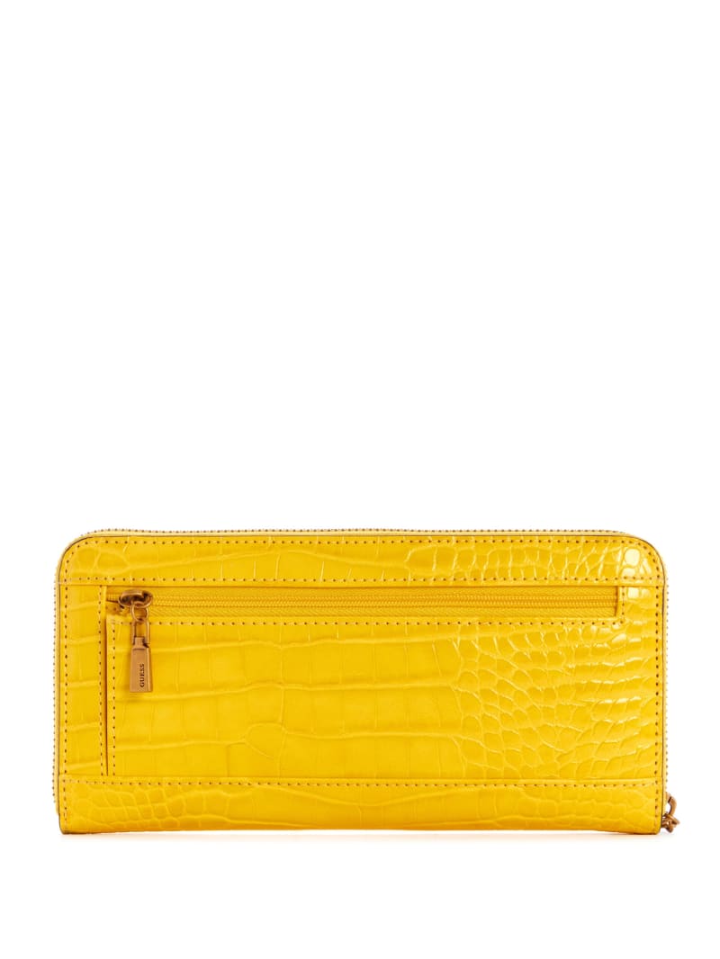 Guess Laurel Large Zip-Around Women's Wallets Yellow | 0387-LZPRB