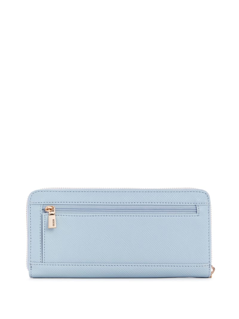 Guess Laurel Large Zip-Around Women's Wallets Blue | 0496-SBWGL