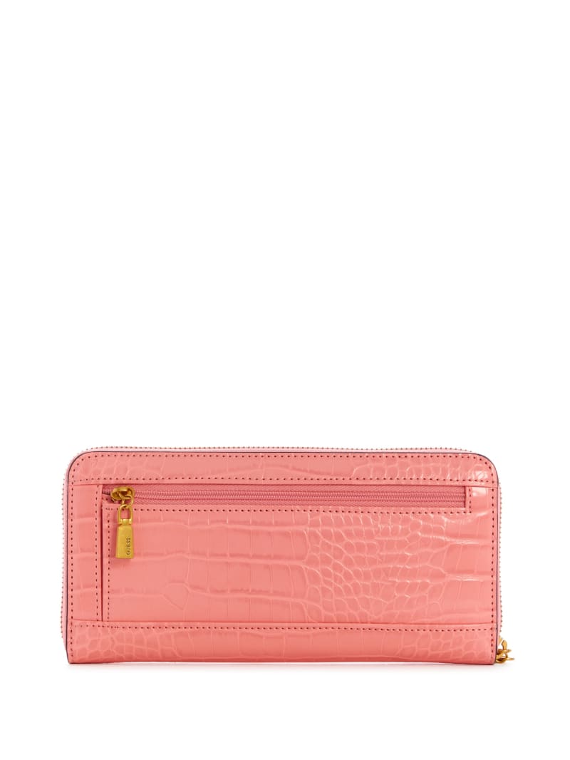 Guess Laurel Large Zip-Around Women's Wallets Coral | 0625-DAMNV