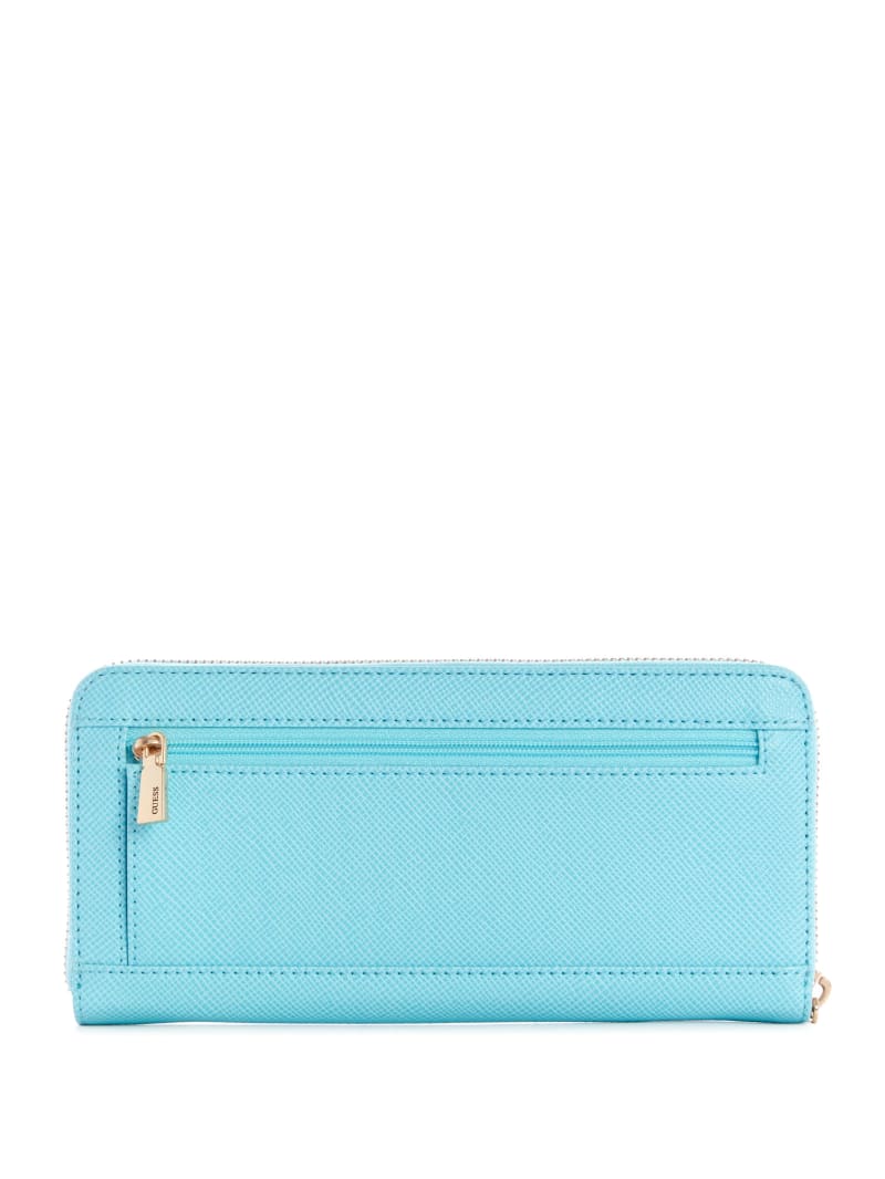 Guess Laurel Large Zip-Around Women's Wallets Turquoise | 1246-KPBWV