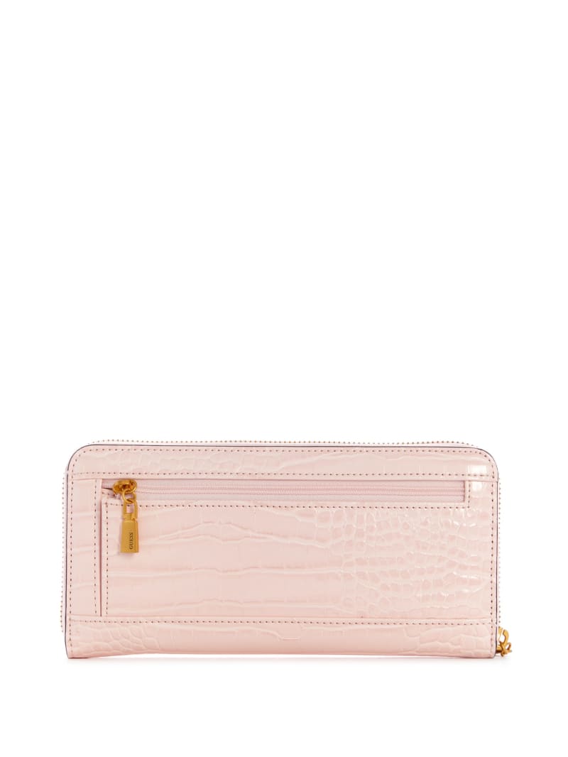 Guess Laurel Large Zip-Around Women's Wallets Pink | 2146-PLKHY