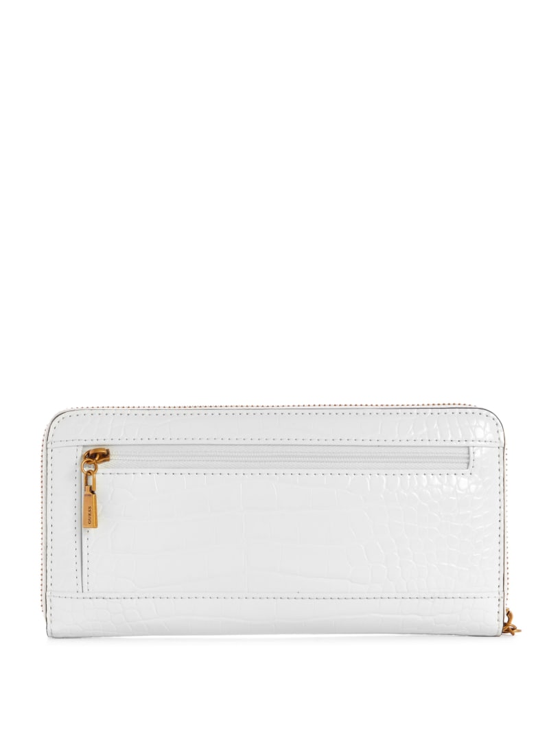 Guess Laurel Large Zip-Around Women's Wallets White | 4698-ZMYXR