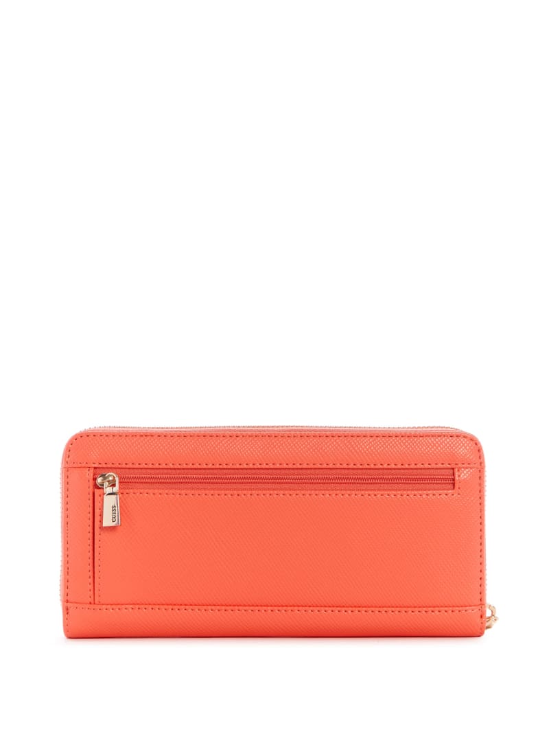 Guess Laurel Large Zip-Around Women's Wallets Coral | 6235-TLFKN