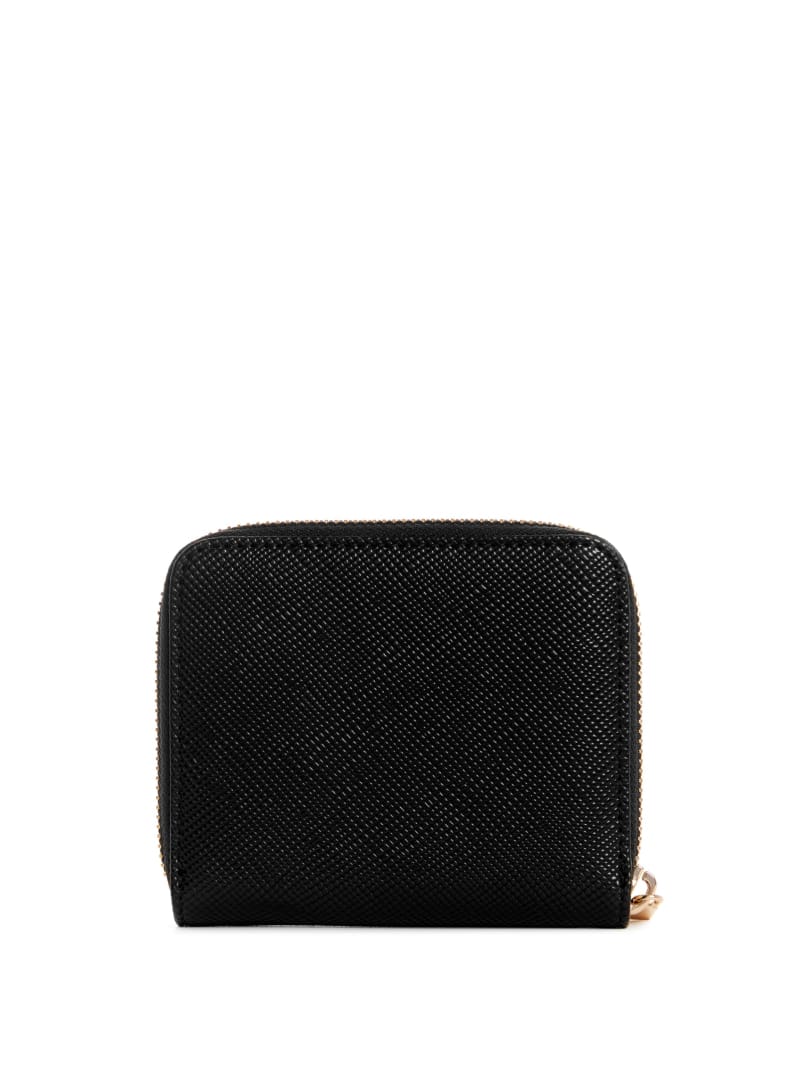 Guess Laurel Small Zip-Around Women's Wallets Black | 1026-VFCUL