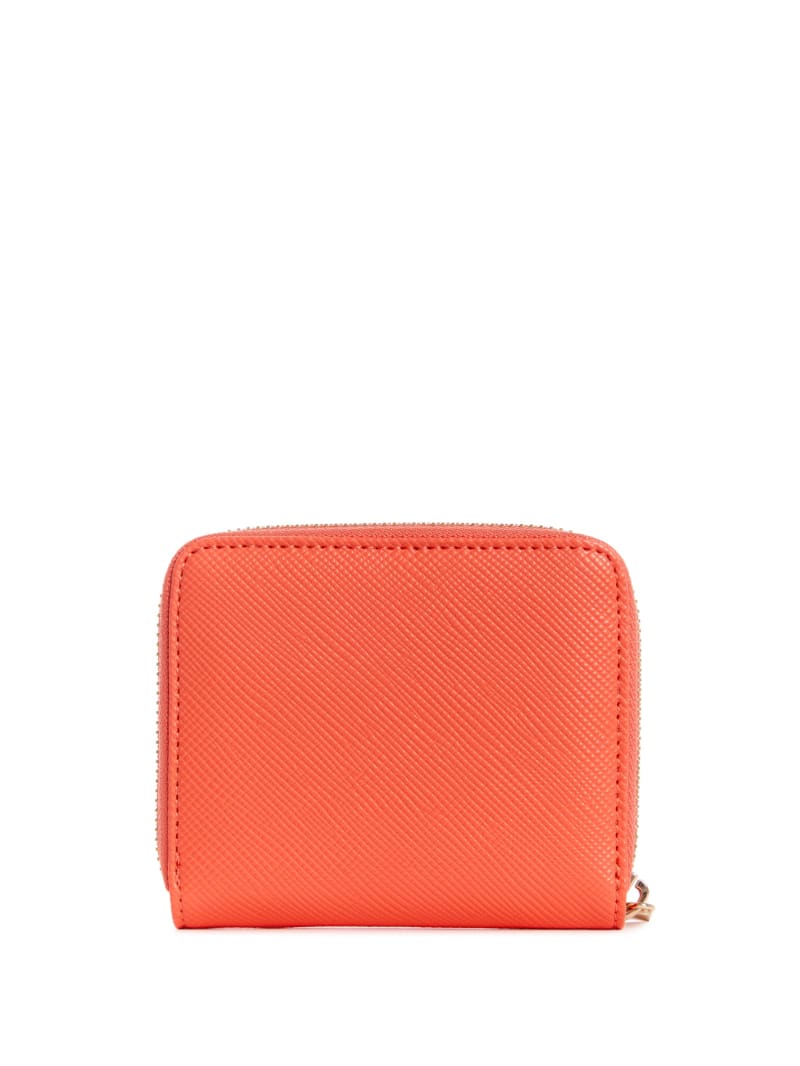 Guess Laurel Small Zip-Around Women's Wallets Coral | 1708-RTDFL