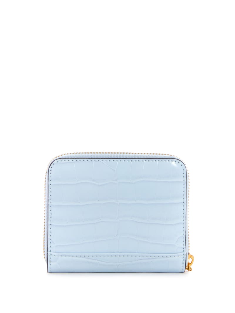 Guess Laurel Small Zip-Around Women's Wallets Blue | 2348-NQHRC