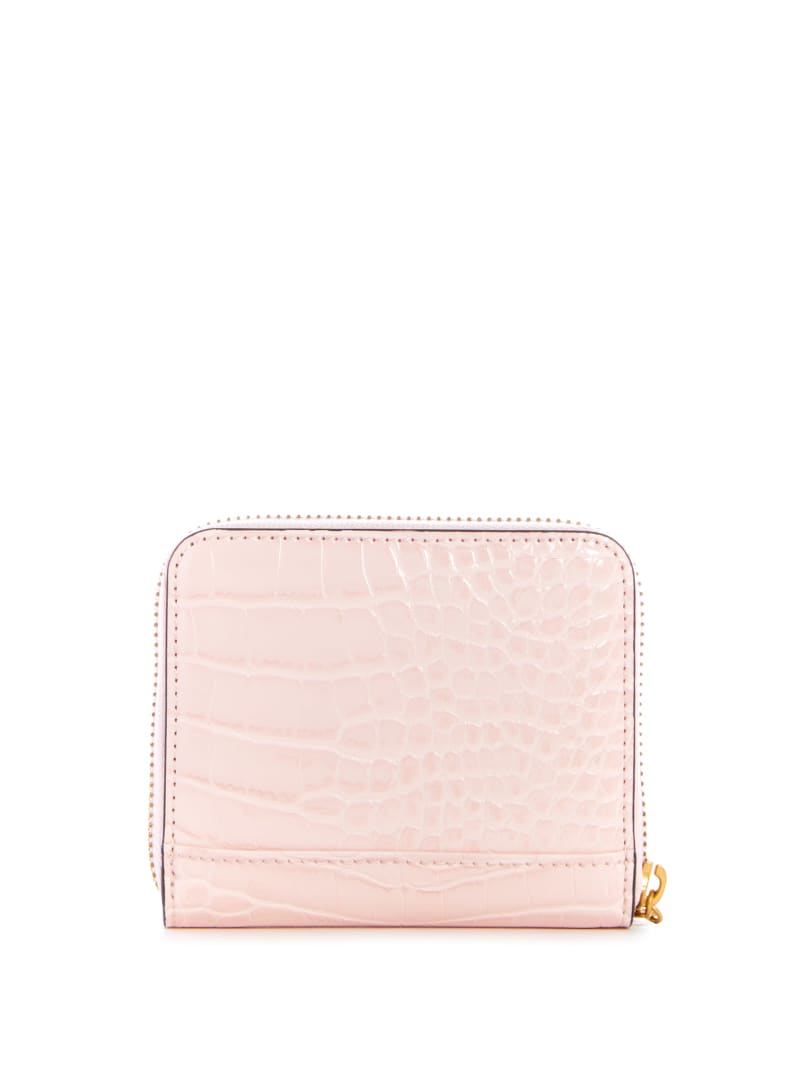 Guess Laurel Small Zip-Around Women's Wallets Pink | 2561-LMFYE