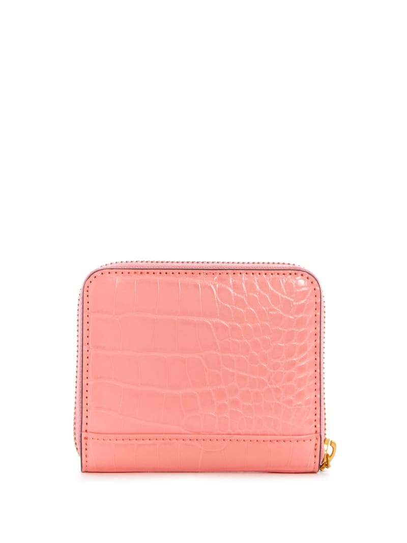 Guess Laurel Small Zip-Around Women's Wallets Coral | 5487-YRMKZ