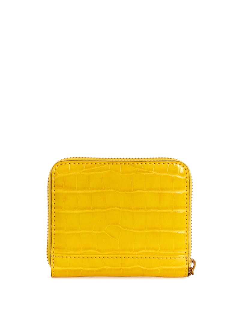 Guess Laurel Small Zip-Around Women's Wallets Yellow | 7203-CFASZ