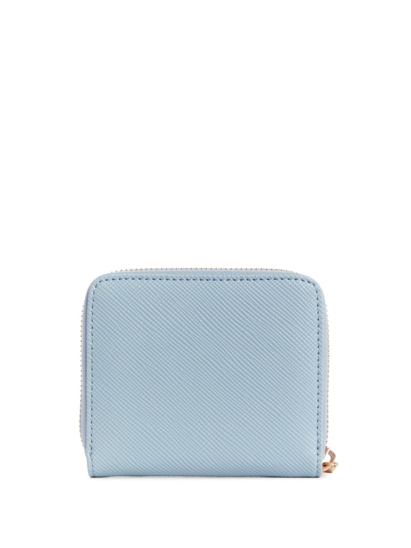 Guess Laurel Small Zip-Around Women's Wallets Blue | 7534-IYWVK