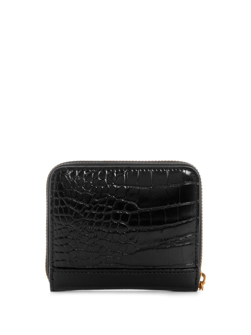 Guess Laurel Small Zip-Around Women's Wallets Black | 8254-USMNJ