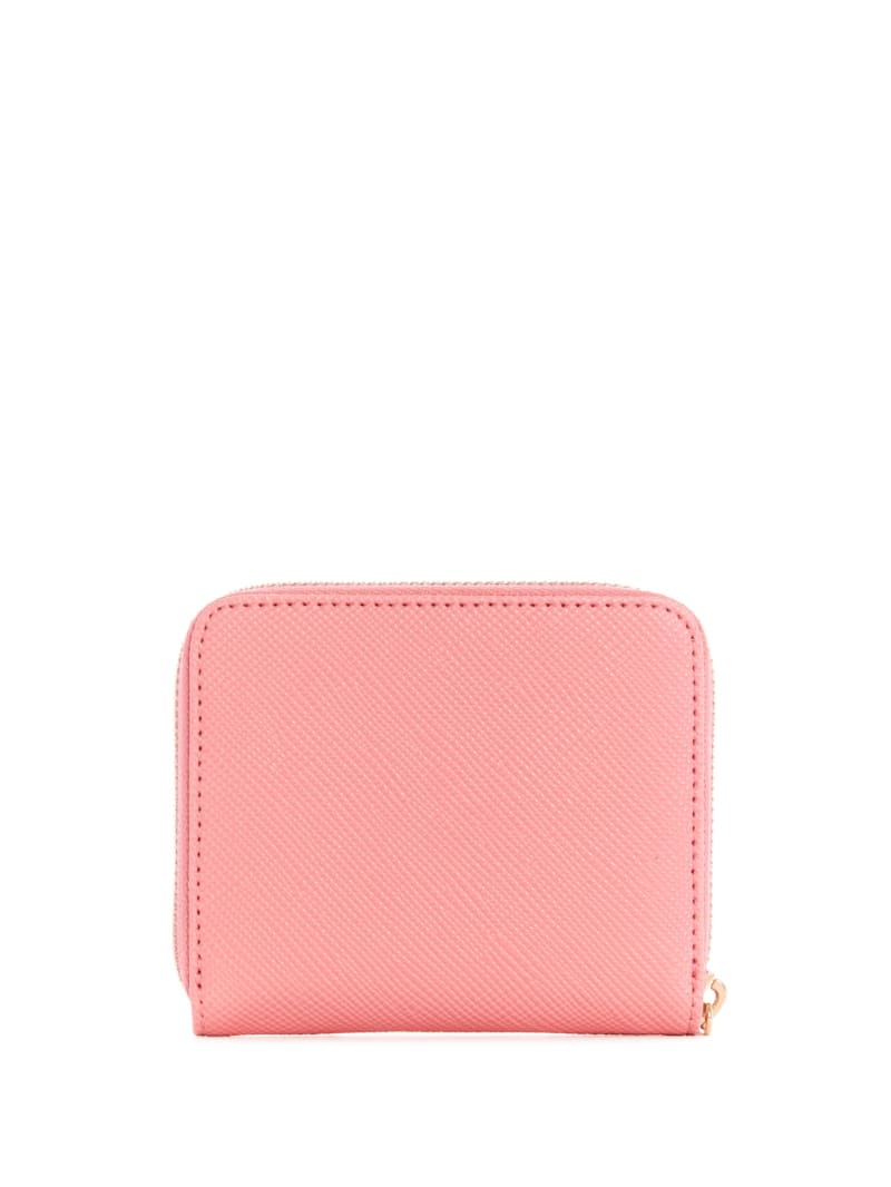 Guess Laurel Small Zip-Around Women's Wallets Pink | 8295-QFGWL