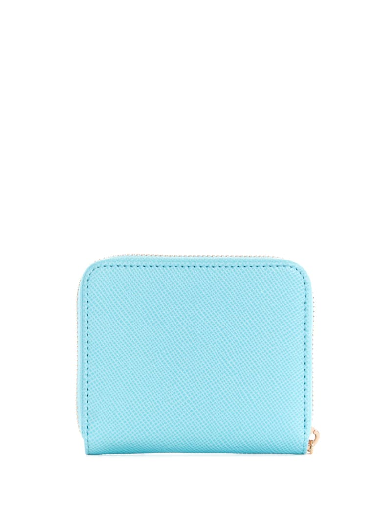 Guess Laurel Small Zip-Around Women's Wallets Turquoise | 9316-JAQEX