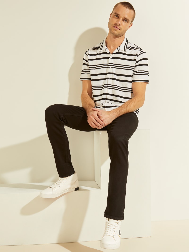 Guess Leo Striped Men's Shirts Stripes | 6510-TZXFP