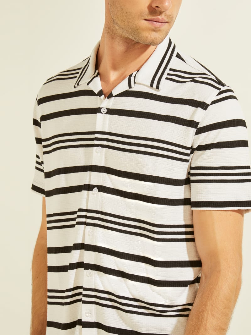 Guess Leo Striped Men's Shirts Stripes | 6510-TZXFP