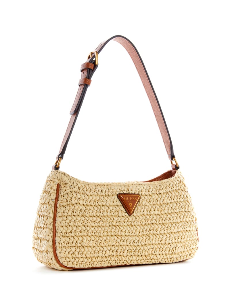 Guess Little Bay Straw Women's Shoulder Bags Beige | 2876-EGNIX