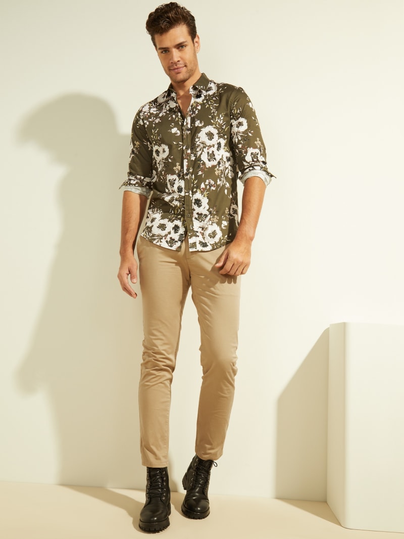 Guess Luxe Botanical Men's Shirts Flower | 5793-JRDBZ