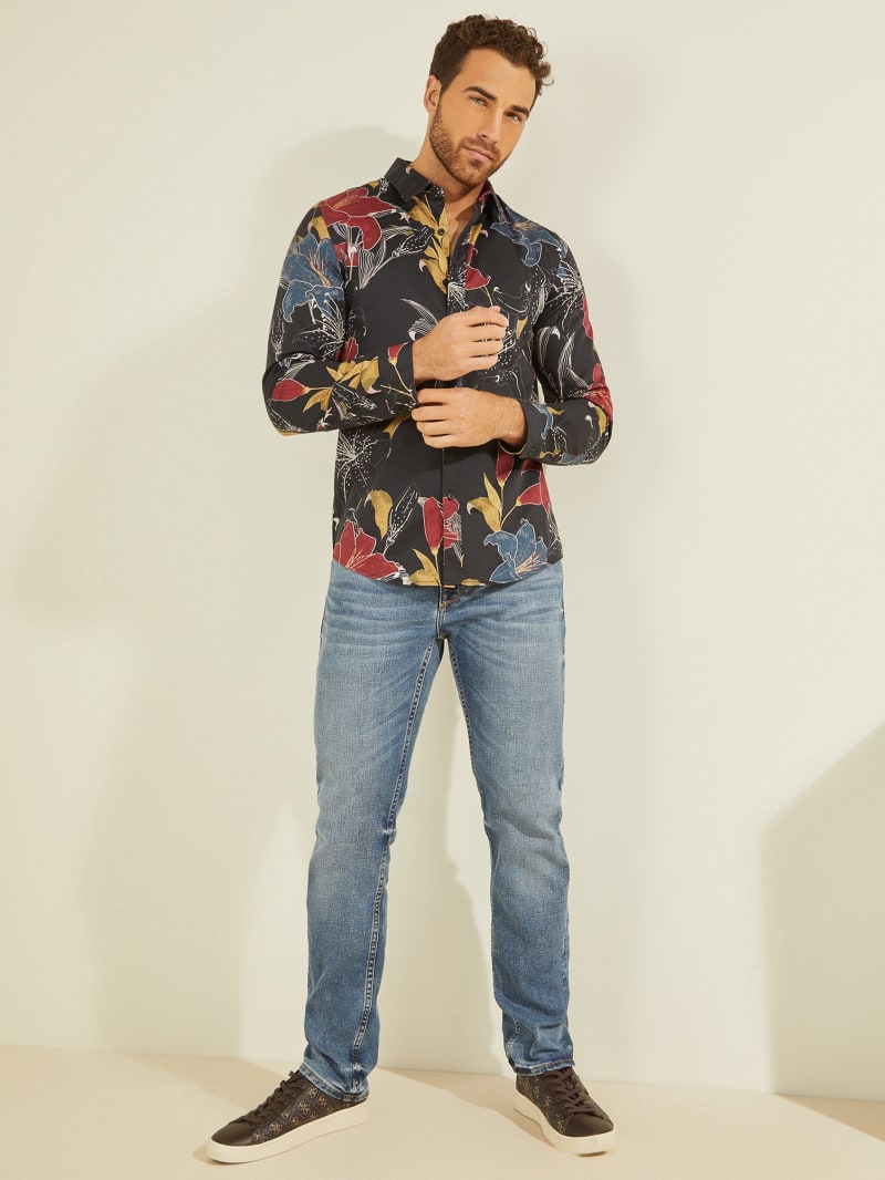 Guess Luxe Night Lily Men's Shirts Multicolor | 8120-BXASP