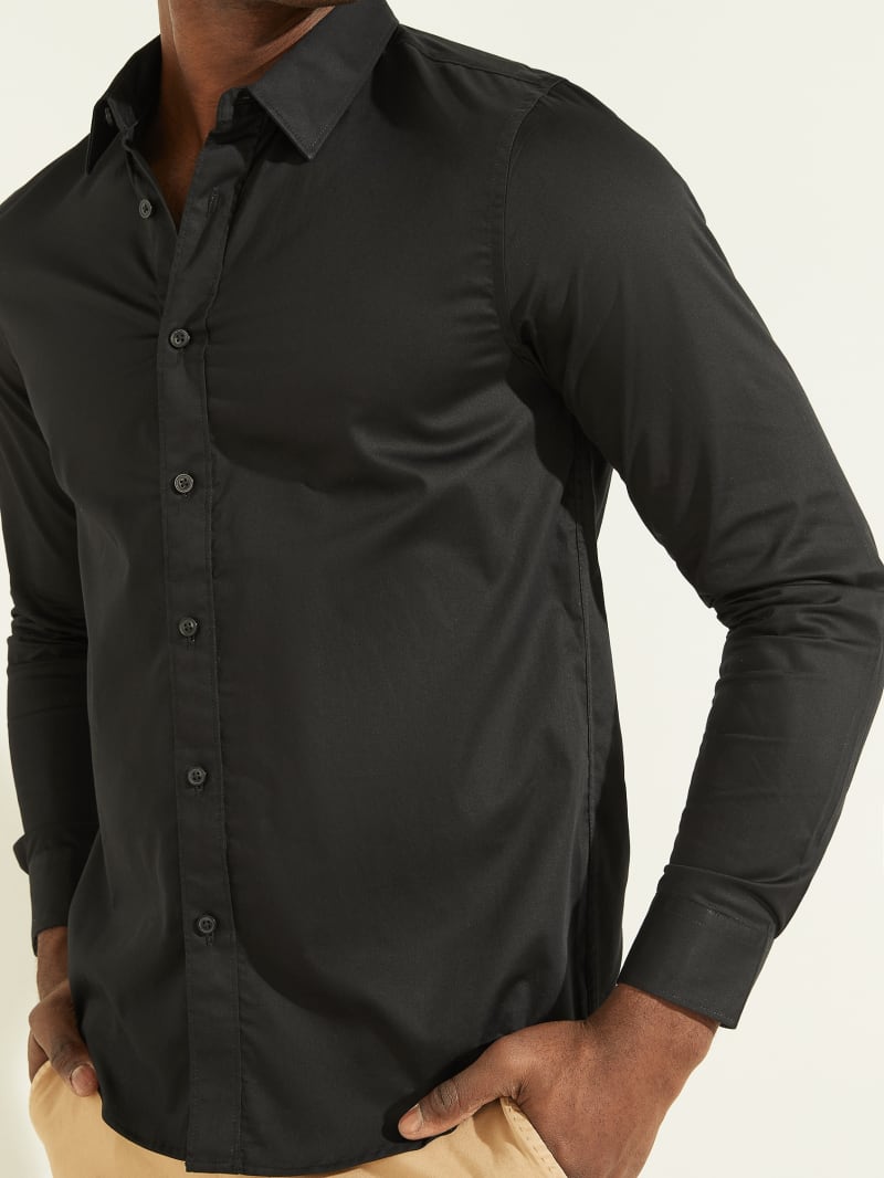 Guess Luxe Stretch Men's Shirts Black | 2901-AUBZV