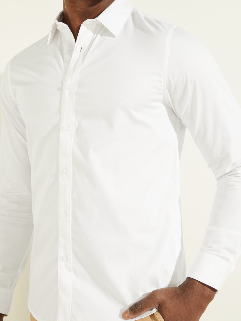 Guess Luxe Stretch Men's Shirts White | 5182-UYECO