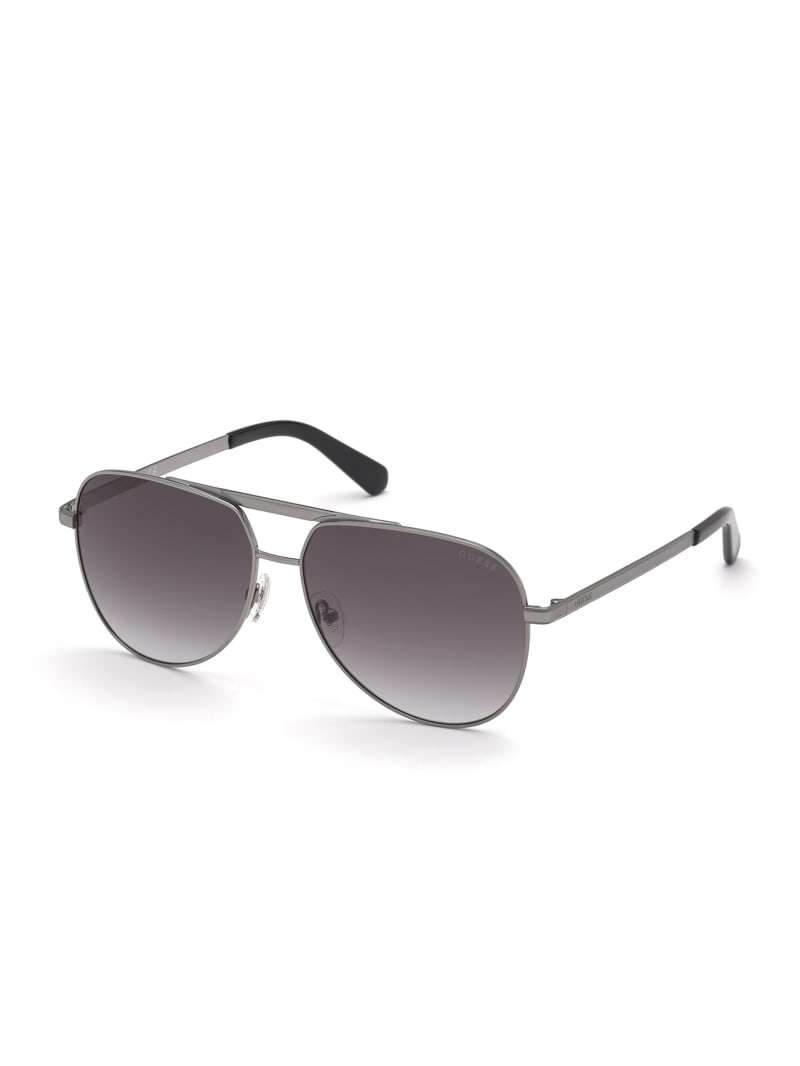 Guess Manny Aviator Men's Sunglasses Silver | 2870-ONYDW