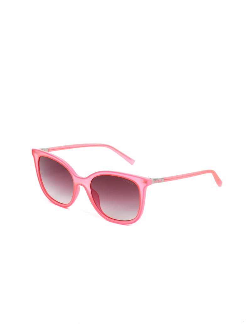 Guess Mariel Neon Trim Square Women's Sunglasses Red | 3084-JHUWP