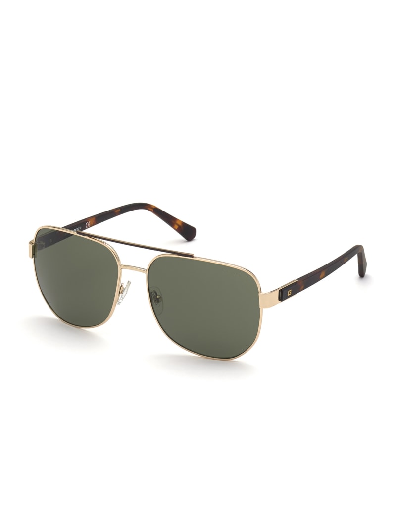 Guess Marlon Navigator Men's Sunglasses Gold / Green | 0269-MTVZR