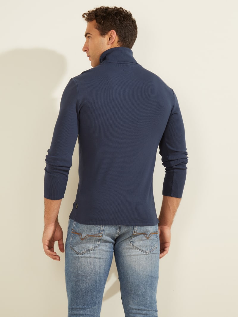 Guess Mateo Turtleneck Tee Men's Hoodie Blue | 5120-GVOWZ