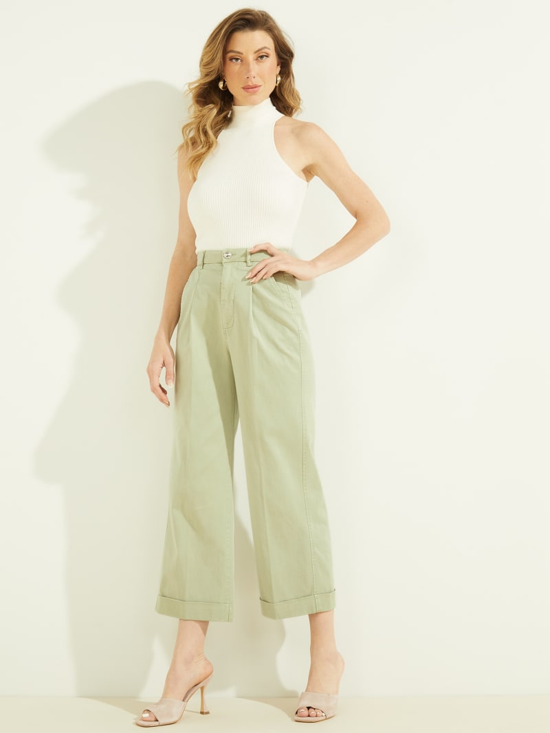 Guess Matilde Wide Legs Women's Pants Light Green | 8436-GUDBT