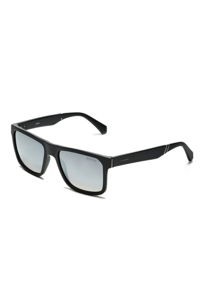 Guess Matte Square Men's Sunglasses Black | 3962-QAHRB