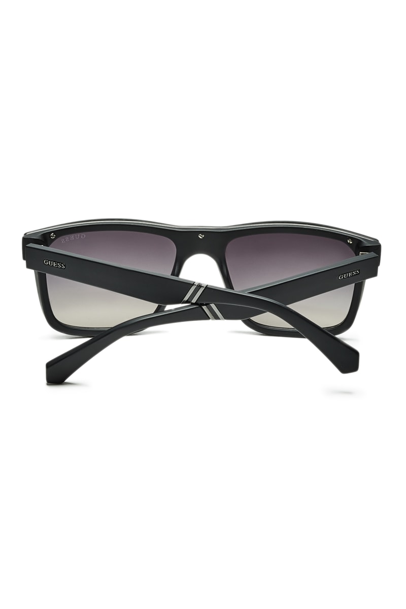 Guess Matte Square Men's Sunglasses Black | 3962-QAHRB