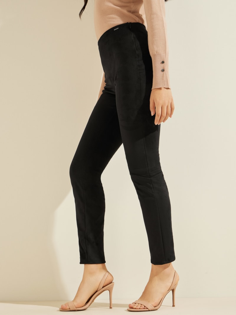 Guess Maya Faux-Suede Leggings Women's Pants Black | 2196-KQCNG