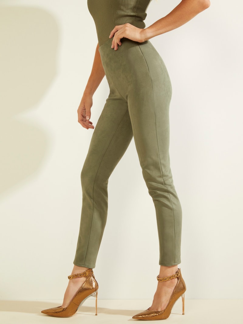 Guess Maya Faux-Suede Leggings Women's Pants Olive | 2690-JRBSF