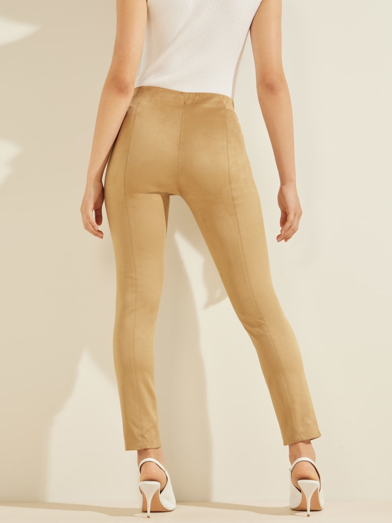 Guess Maya Faux-Suede Leggings Women's Pants Khaki | 6247-UGFRW