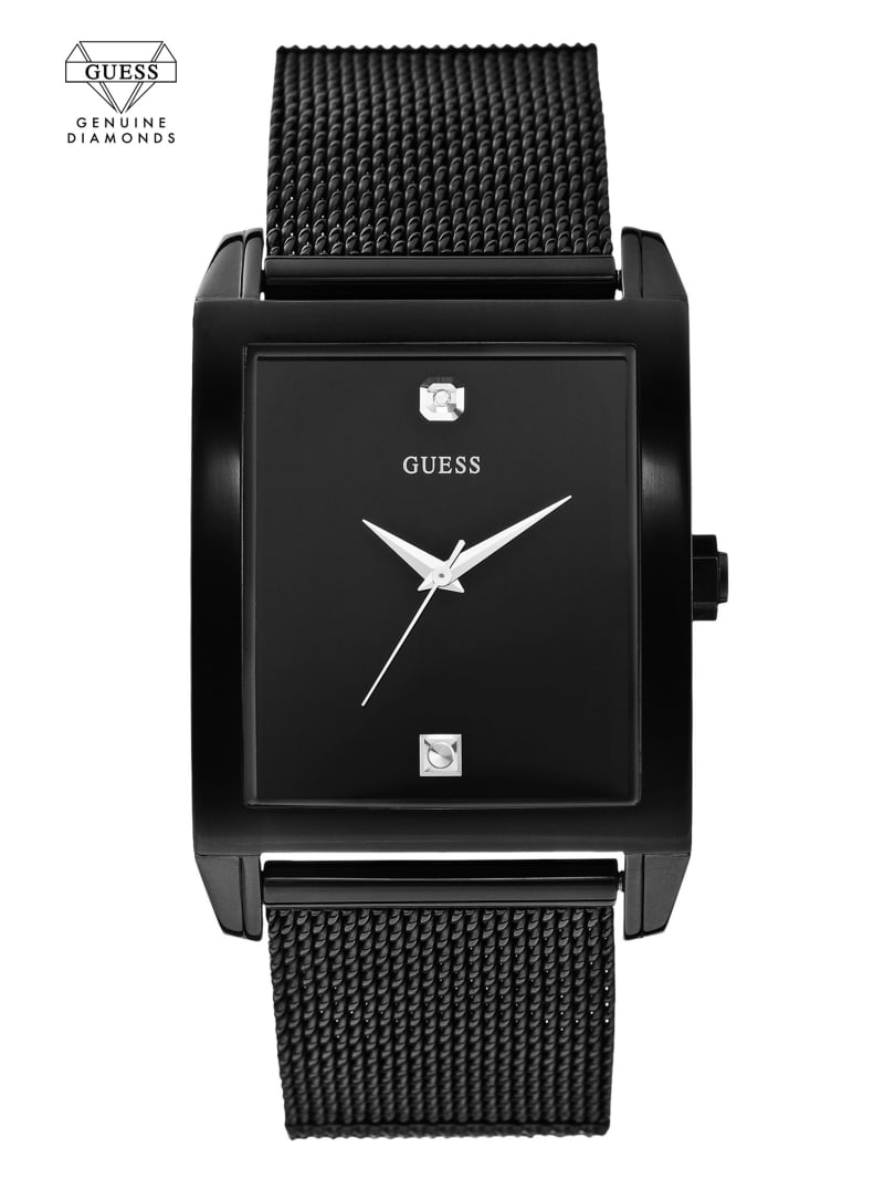 Guess Mesh Diamond Analog Men\'s Watches Black | 3640-UHEPO