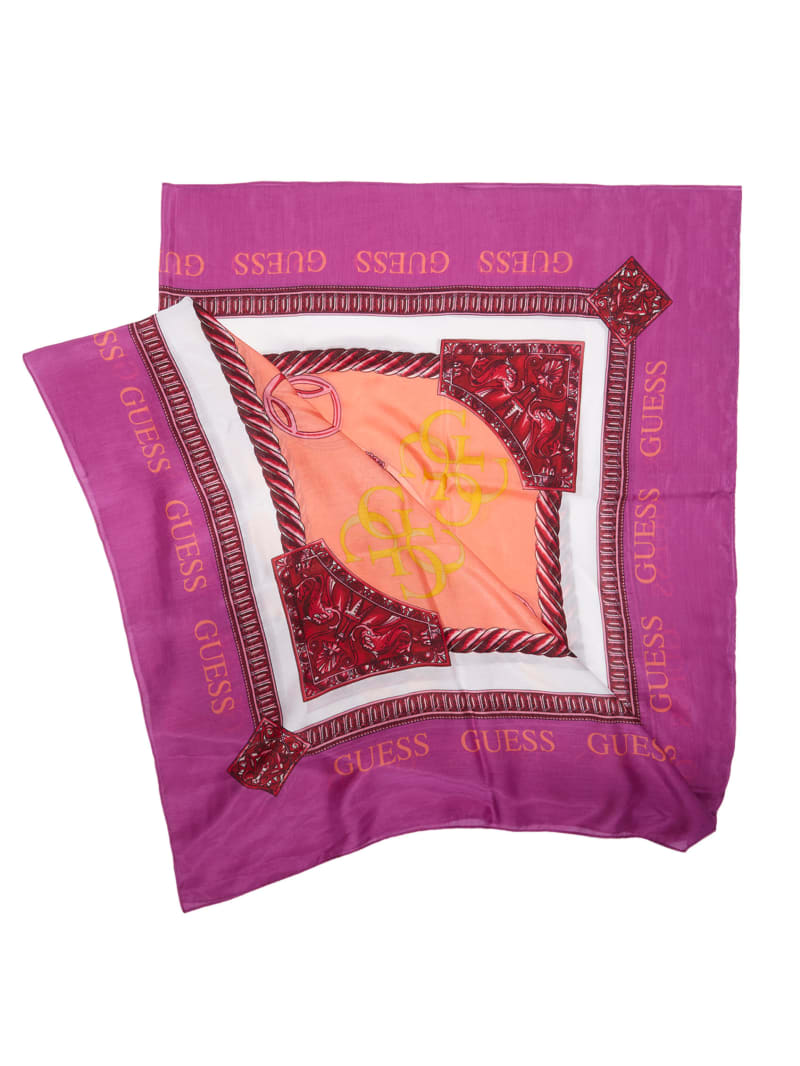 Guess Monaco Silk Women's Scarves Fuchsia | 9132-JVXLR