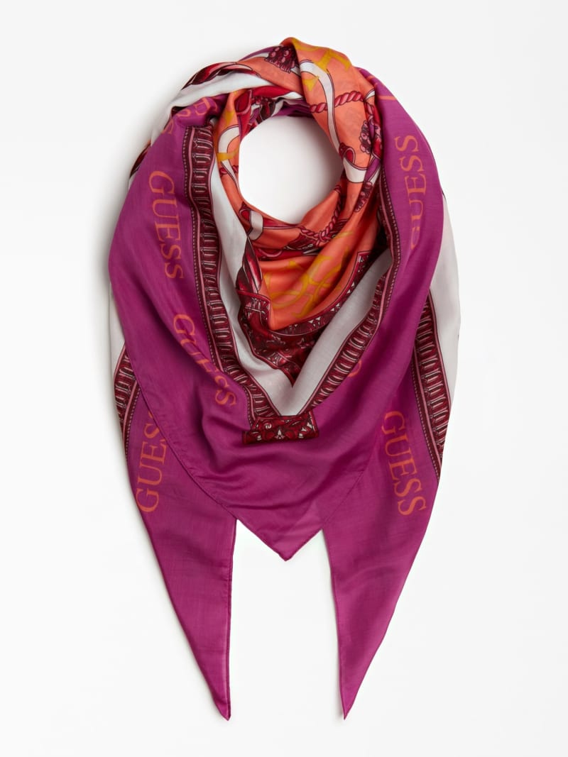 Guess Monaco Silk Women's Scarves Fuchsia | 9132-JVXLR