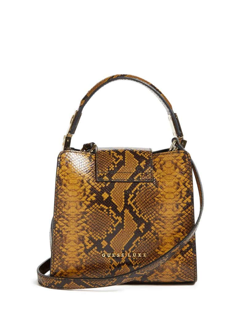 Guess Monia Python Print Leather Women's Satchel Bags Olive | 8174-UYWLV