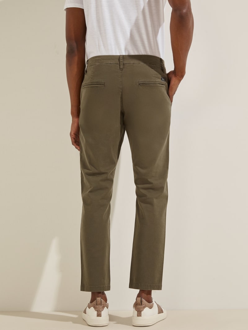 Guess Myron Twill Skinnys Men's Pants Olive | 0856-QFWVM