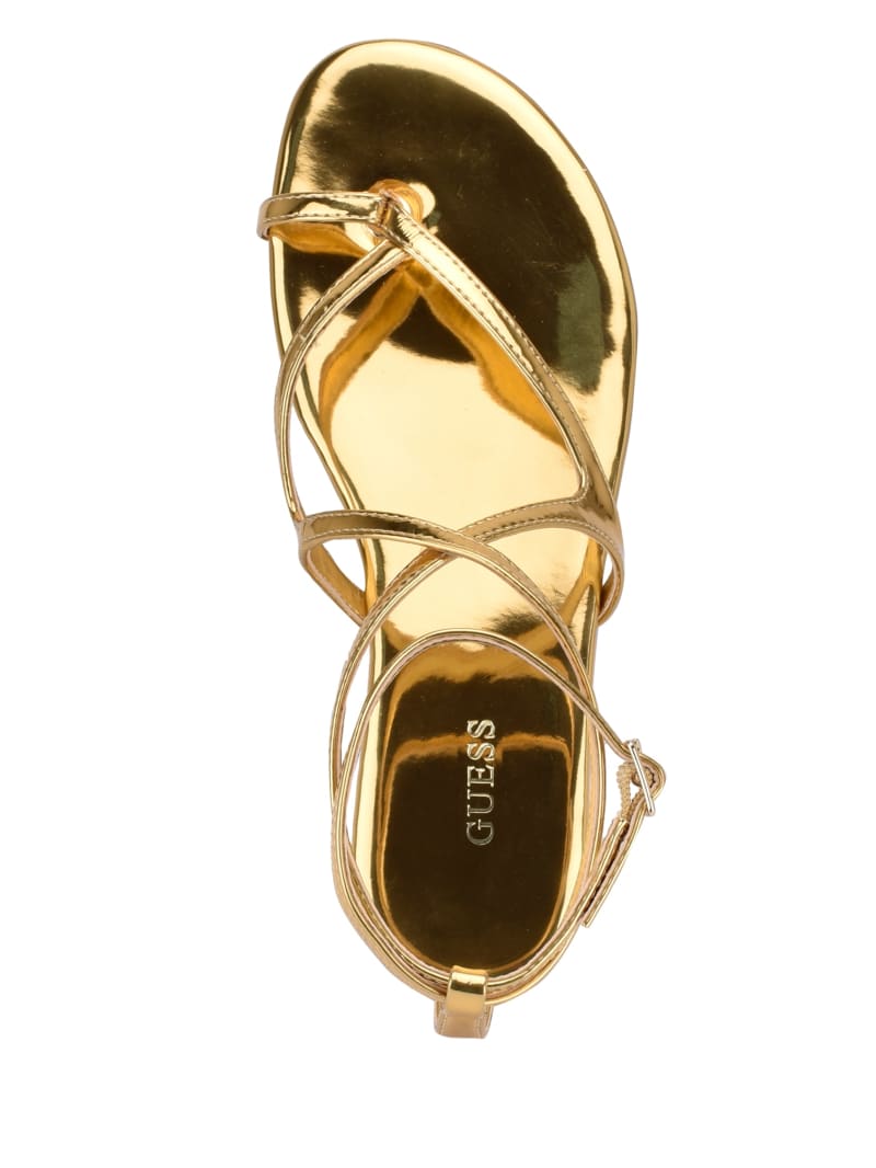 Guess Nalanie Strappy Women's Sandals Gold | 6432-IVQWP