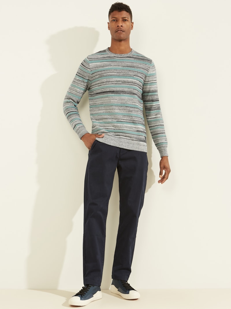 Guess Napier Striped Men's Sweaters Blue | 5983-BPNQD