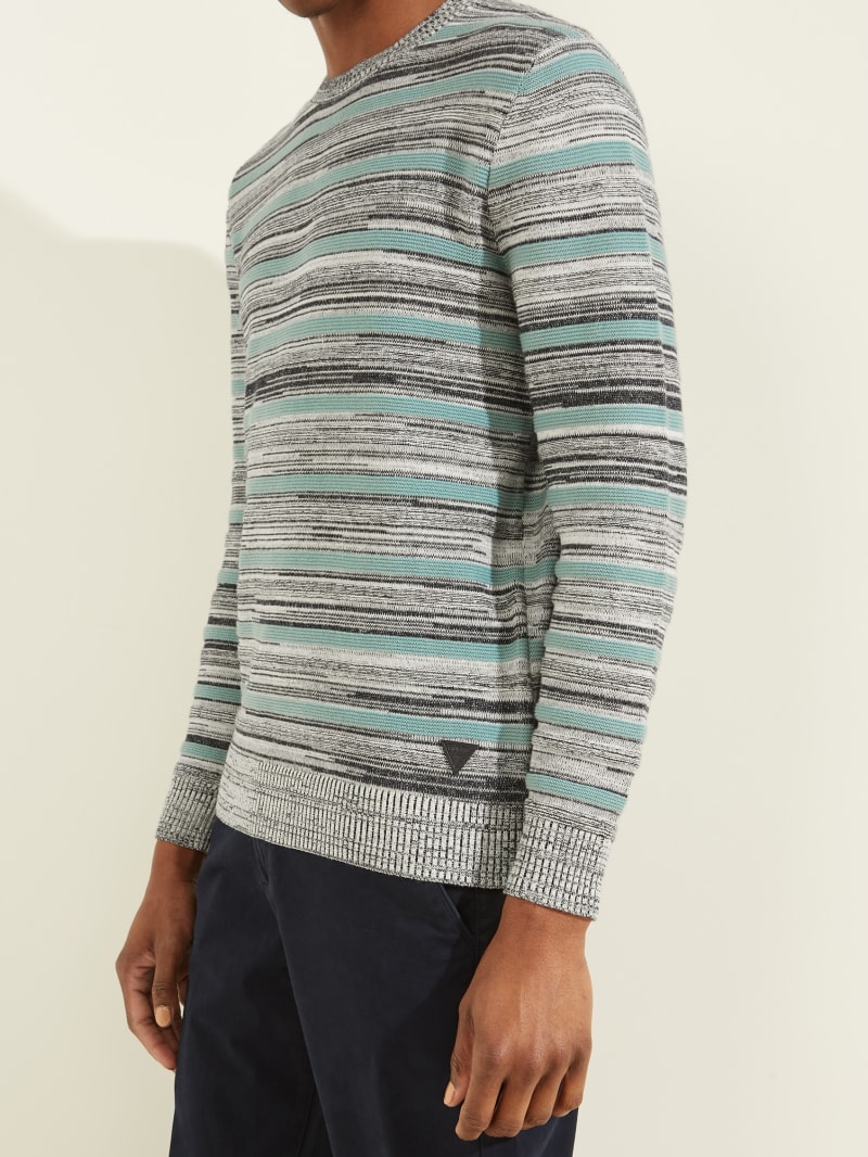 Guess Napier Striped Men's Sweaters Blue | 5983-BPNQD